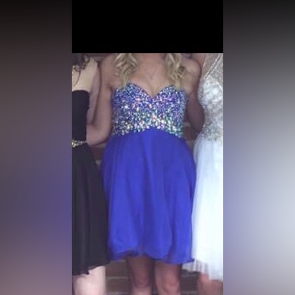 Short Royal Blue Jeweled Prom/Homecoming/Formal Dress Size 0 - Picture 4 of 6